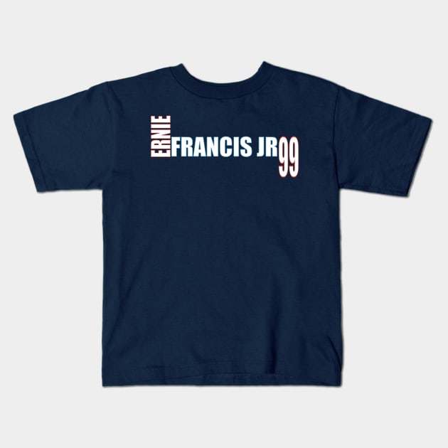 Ernie Francis Jr '23 white text Kids T-Shirt by SteamboatJoe